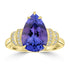 4.75ct Tanzanite Rings with 0.11tct Diamond set in 14K Yellow Gold