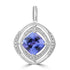 3.6ct Tanzanite Pendants with 0.138tct Diamond set in 14K White Gold