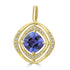 3.44ct Tanzanite Pendants with 0.134tct Diamond set in 14K Yellow Gold