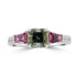 1.02ct Tourmaline Rings with 0.088tct Diamond set in 18K White Gold