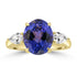 4.69ct Tanzanite Rings with 0.5tct Diamond set in 18K Yellow Gold