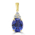 3.73ct Tanzanite Pendants with 0.193tct Diamond set in 18K Yellow Gold