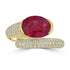 2.88ct Rhodonite Rings with 0.588tct Diamond set in 18K Yellow Gold