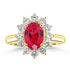 1.81ct Rhodonite Rings with 0.846tct Diamond set in 18K Yellow Gold