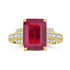4.68ct Rhodonite Rings with 0.323tct Diamond set in 18K Yellow Gold
