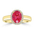 1.81ct Rhodonite Rings with 0.19tct Diamond set in 18K Yellow Gold