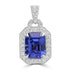 3.41ct Tanzanite Pendants with 0.336tct Diamond set in 18K White Gold