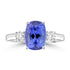 3.28ct Tanzanite Rings with 0.28tct Diamond set in 18K White Gold
