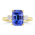 3.8ct Tanzanite Rings with 0.29tct Diamond set in 18K Yellow Gold