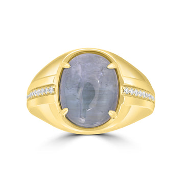 7.56ct Tourmaline Rings with 0.15tct Diamond set in 14K Yellow Gold