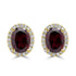 3.07ct Rhodonite Earring with 0.302tct Diamond set in 14K Yellow Gold
