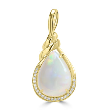 6.85ct Opal Pendants with 0.107tct Diamond set in 18K Yellow Gold