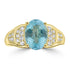 2.24ct Aquamarine Rings with 0.235tct Diamond set in 18K Yellow Gold
