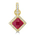 0.9ct Ruby Pendants with 0.133tct Diamond set in 18K Yellow Gold