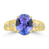 3.09ct Tanzanite Rings with 0.072tct Diamond set in 18K Yellow Gold