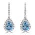 1.25ct Aquamarine Earrings with 0.349tct Diamond set in 18K White Gold