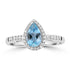 0.65ct Aquamarine Rings with 0.187tct Diamond set in 18K White Gold