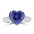 5.18ct Tanzanite Rings with 0.351tct Diamond set in 14K White Gold