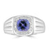1.45ct Tanzanite Rings with 0.175tct Diamond set in 18K White Gold