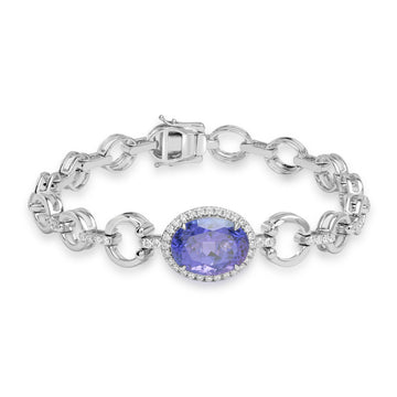 7.16ct Tanzanite Bracelets with 1.05tct Diamond set in 18K White Gold