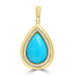 4.62ct Turquoise Pendants with 0.17tct Diamond set in 14K Yellow Gold