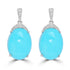 10.73ct Turquoise Earrings with 0.212tct Diamond set in 14K White Gold