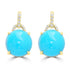 10.91ct Turquoise Earrings with 0.123tct Diamond set in 14K Yellow Gold