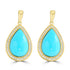 10.38ct Turquoise Earring with 0.34tct Diamond set in 14K Yellow Gold