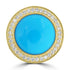 4.94ct Turquoise Rings with 0.27tct Diamond set in 14K Yellow Gold