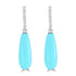 5.99ct Turquoise Earrings with 0.095tct Diamond set in 14K White Gold