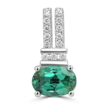 0.59ct Tourmaline Pendants with 0.054tct Diamond set in 18K White Gold