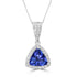 2.57ct Tanzanite Pendants with 0.22tct Diamond set in 14K White Gold