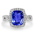 3.02ct Blue Ring with 0.55tct Diamonds set in 14K White Gold
