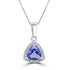 0.54Ct Tanzanite Pendant With 0.07Tct Diamonds Set In 14K White Gold