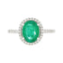 1.75ct Emerald ring with 0.21tct diamonds set in 14kt white gold