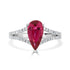 1.49ct Rubelite ring with 0.26tct diamonds set in 14kt white gold