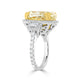 9.01ct Yellow Diamond Ring With 1.35ct Diamonds Set In 18K Two Tone