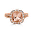 2.25ct Morganite ring with 1.05tct diamonds set in 14K rose gold
