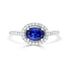 1.07ct Sapphire Ring with 0.25tct Diamonds set in 14K White Gold