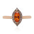 0.69ct Mandarin Garnet Rings with 0.22tct diamonds set in 14K white gold