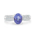 1.70ct Tanzanite Rings with 0.23tct diamonds set in 14kt white gold
