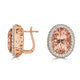 26.64tct Morganite Stud Earrings with 2.03tct diamonds set in 14K rose gold