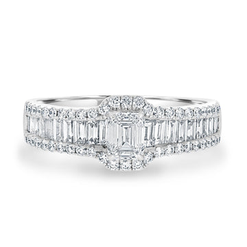 0.5ct Diamond Ring with 1.03tct Diamonds set in 18K White Gold