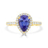 1.81ct Tanzanite Rings with 0.48tct Diamond set in 14K Yellow Gold