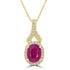 1.47ct  Ruby Pendants with 0.15tct Diamond set in 14K Yellow Gold