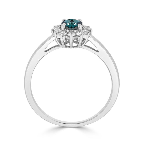 0.9ct Alexandrite Rings with 0.25tct Diamond set in 18K White Gold
