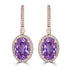 16.76tct Kunzite Earring with 1.95tct Diamonds set in 14K Rose Gold
