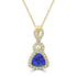 2.71ct Tanzanite Pendants with 0.7tct Diamond set in 14K Yellow Gold