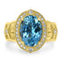 4.3ct Aquamarine Ring with 0.28tct Diamonds set in 14K Yellow Gold