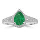 1.33ct Emerald Rings with 0.36tct Diamond set in 14K White Gold